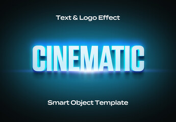 Cinematic Cinema Movie Text Logo Style Effect Mockup Logotype Template Shape