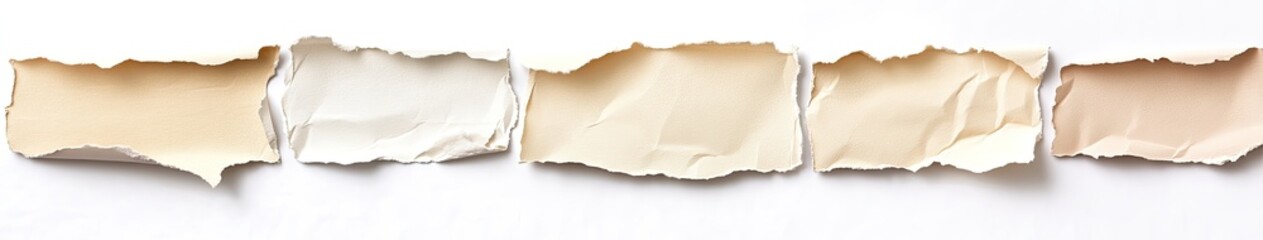 Obraz premium Torn Paper in a Gradient of Cream Colors