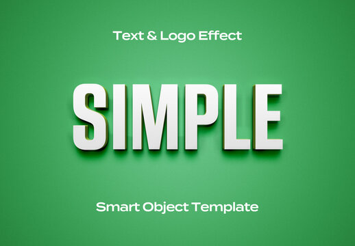 Simple Minimal Clean Text Logo Style Effect Mockup Logotype Template Shape