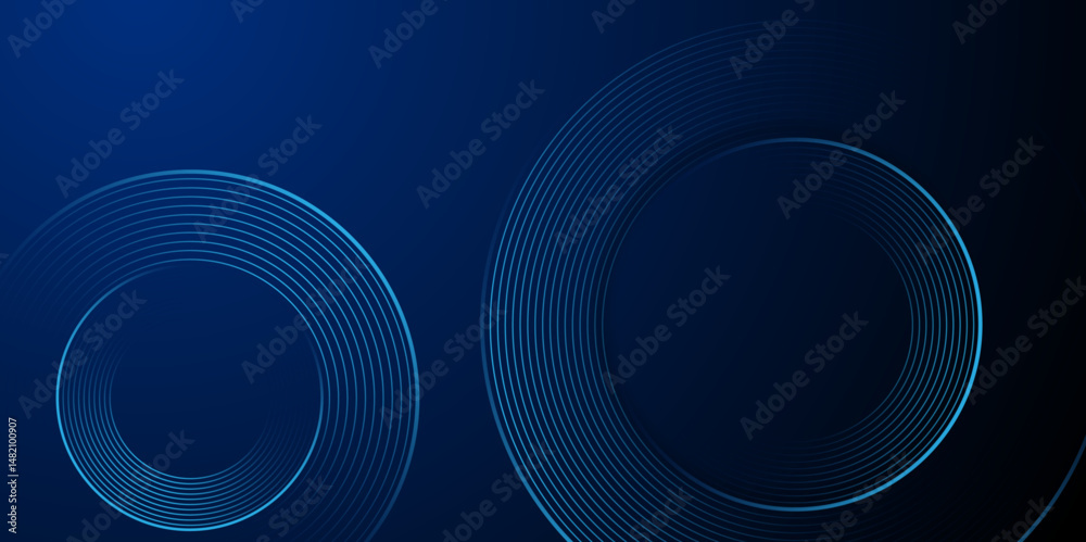 Poster abstract blue modern background with circle elements. gradient abstract background with circular lin