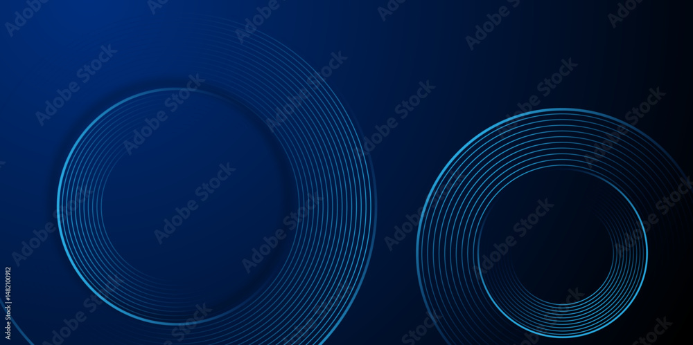 Poster abstract blue modern background with circle elements. gradient abstract background with circular lin