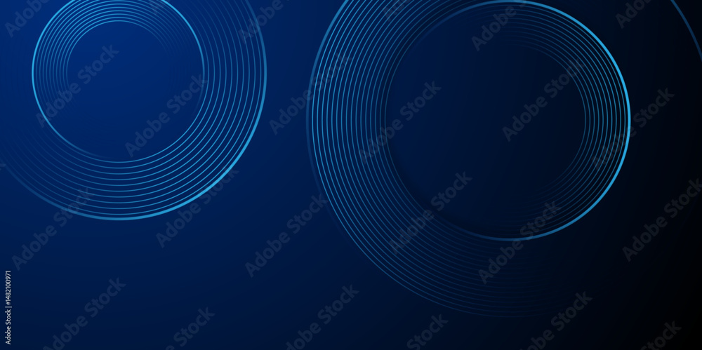 Poster abstract blue modern background with circle elements. gradient abstract background with circular lin