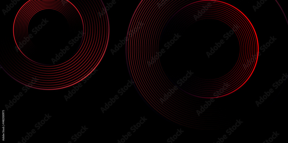 Poster abstract red modern background with circle elements. gradient abstract background with circular line