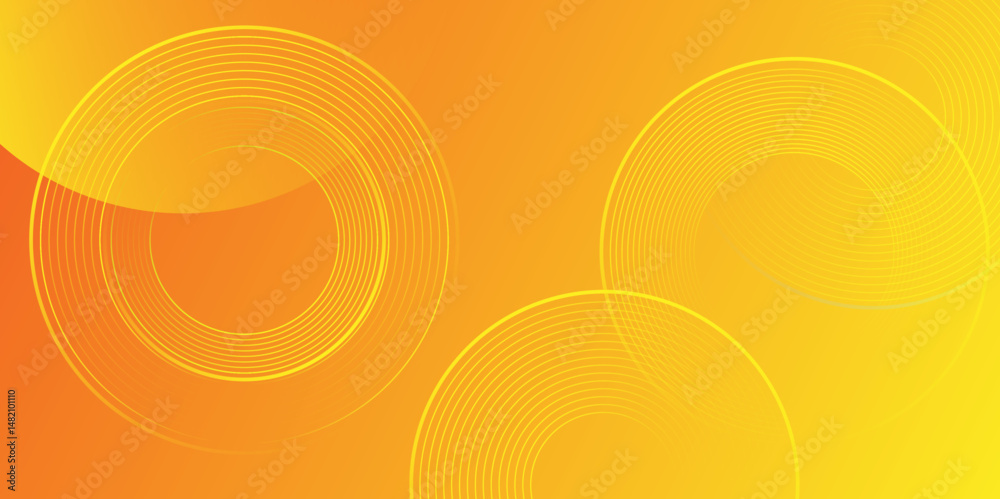 Poster abstract orange modern background with circle elements. gradient abstract background with circular l