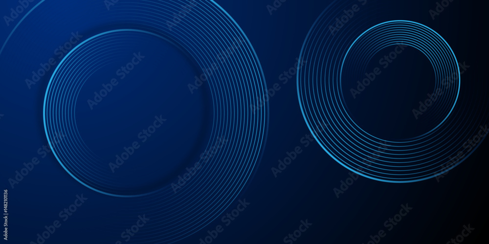 Poster abstract blue modern background with circle elements. gradient abstract background with circular lin