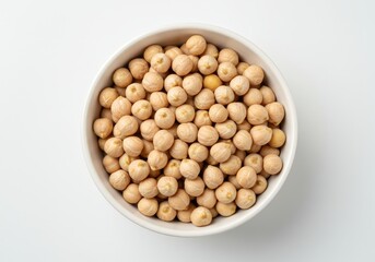 Photo of Chickpeas in a White Bowl on White Background