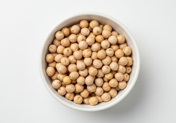 Photo of Chickpeas in a White Bowl on White Background