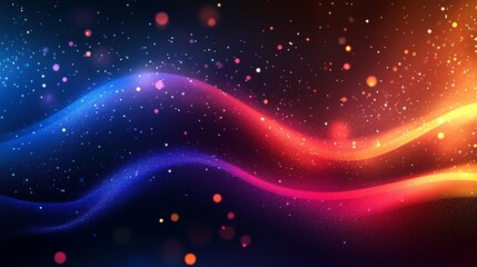 Obraz premium The night sky is a velvet expanse adorned with brilliant points of light, forming a breathtaking celestial panorama, titled Starlit Weave, an illustration