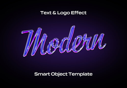 Chrome Transparent Black Text Logo Style Effect Mockup Logotype Template Shape