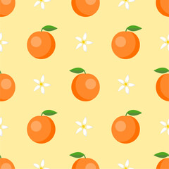 Seamless pattern with orange fruit	