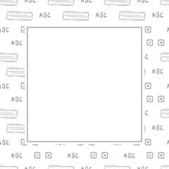 school frame. doodle education square frame. hand drawn school and education frame background. school background
