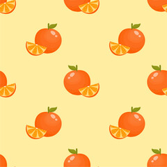 Seamless pattern with orange fruit	