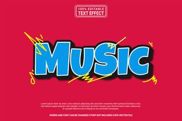 Music Editable Vector 3D Text Effect – Playful and Modern Typography Retro Style for Poster, Branding, Social Media