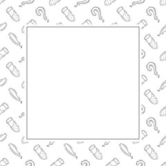 school frame. doodle education square frame. hand drawn school and education frame background. school background