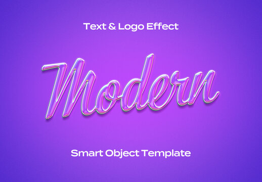 Modern Clean Text Logo Style Effect Mockup Logotype Template Shape