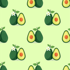 Avocado pattern geometric seamless. fresh avocados pattern.