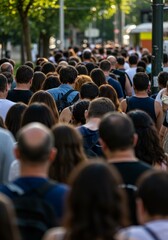 Photo of Crowd Walking Down City Street