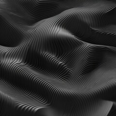 Abstract grayscale rendering of undulating, grooved surface