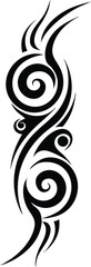 Fototapeta premium Bold Tribal Tattoo Design – Abstract Black Ink Body Art Symbol