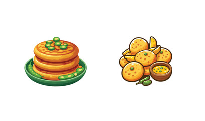 Spicy snacks vector.