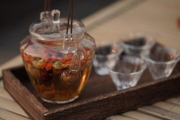 tea in a glass jar