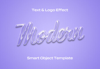 Glass Transparent Text Logo Style Effect Mockup Logotype Template Shape