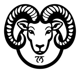 Aries png zodiac sign line art, transparent background