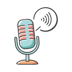 podcast mic icon, podcast mic vector illustration-simple illustration of podcast mic, perfect for podcast mic logos and icons