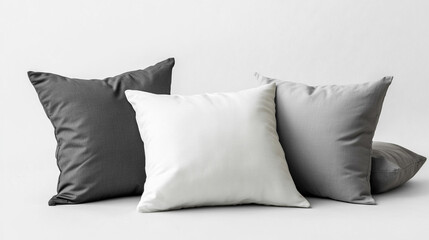 Four Pillows in Different Colors on a Light Background