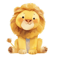 Lion cute Jungle animal transparent for making stickers.