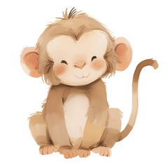 Cute Jungle animal transparent for making stickers.