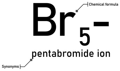 Pentabromide ion chemical formula and synonyms with callout titles