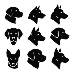 Adobe Illustrator dog head logo design Alpha Shadow A Sleek and Powerful Symbol of Strength and Loyalty. 