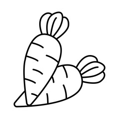 Carrot Editable Stroke Icons. Vegetables, Healthy Eating, Vegan Food, Weight Loss, Organic Food Themes Vector Illustration