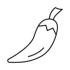 Chili Editable Stroke Icons. Vegetables, Healthy Eating, Vegan Food, Weight Loss, Organic Food Themes Vector Illustration