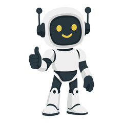 Cartoon Robot Giving Thumbs Up
