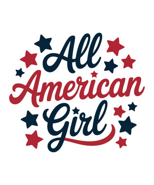 All American Girl Patriotic SVG