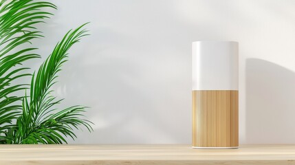 Visually striking a white noise machine on a sleep white background,