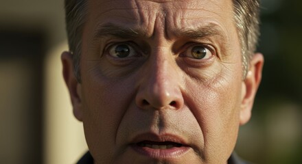 Surprised Man Face Close Up