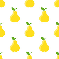 Pear seamless pattern. Fruit background. Beautiful vector print.
