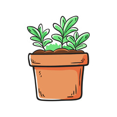 potted herbs icon, potted herbs vector illustration-simple illustration of potted herbs, perfect for potted herbs logos and icons
