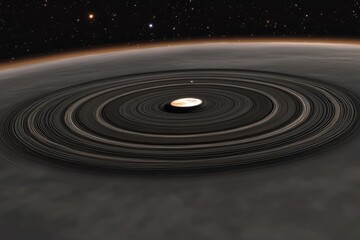 Obraz premium Planetary rings, distant space