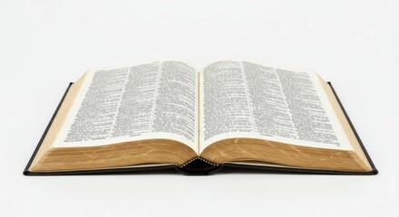 Obraz premium Photo of Open Book With Text on White Background