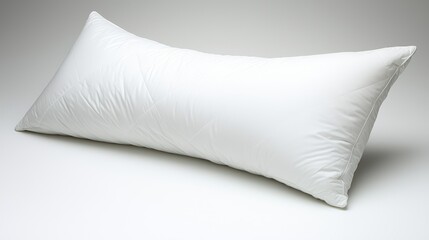 Visually striking a curved neck pillow on a sleep white background,