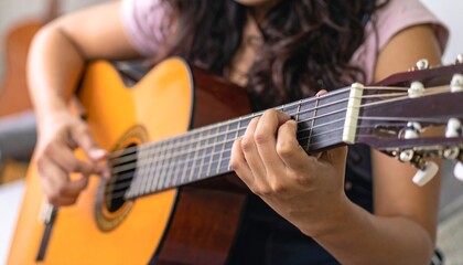 guitar in the hands of a musician.