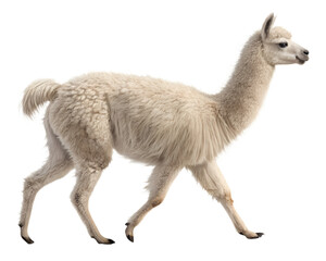 Fototapeta premium 3D Illustration, Alpaca walking, isolated on a transparent background