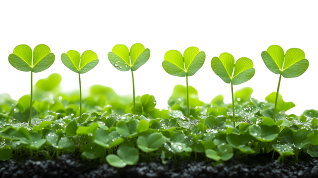 A Beautiful Close-Up of Heart-Shaped Leaves with Dew on a Lush Green Background Captured in Nature