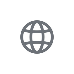 The globe vector flat icon. Choose, change the Interface Language.