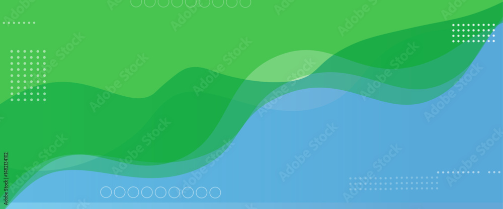 Poster vector modern blue and green wave abstract background. creative halftone pattern in blue green backg