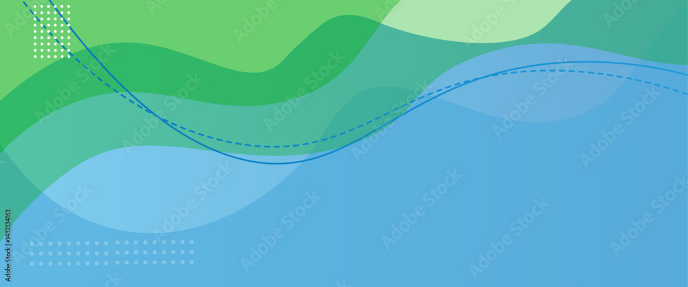 Aufkleber Vector modern soft blue and green wave abstract background. creative halftone pattern in blue green background.